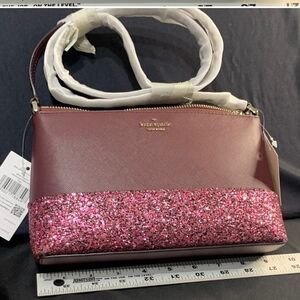 Kate Spade Maroon and Pink Sparkle Crossbody Bag!  NWT!!! CLASSIC!!!
